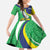 Brazil Sete de Setembro Family Matching Puletasi and Hawaiian Shirt Flor De Ip Amarel Leopard Pattern - Wonder Print Shop