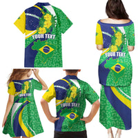 Brazil Sete de Setembro Family Matching Puletasi and Hawaiian Shirt Flor De Ip Amarel Leopard Pattern - Wonder Print Shop