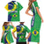 Brazil Sete de Setembro Family Matching Short Sleeve Bodycon Dress and Hawaiian Shirt Flor De Ip Amarel Leopard Pattern - Wonder Print Shop