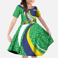 Brazil Sete de Setembro Family Matching Summer Maxi Dress and Hawaiian Shirt Flor De Ip Amarel Leopard Pattern - Wonder Print Shop