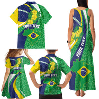 Brazil Sete de Setembro Family Matching Tank Maxi Dress and Hawaiian Shirt Flor De Ip Amarel Leopard Pattern - Wonder Print Shop