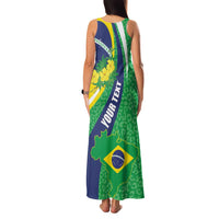 Brazil Sete de Setembro Family Matching Tank Maxi Dress and Hawaiian Shirt Flor De Ip Amarel Leopard Pattern - Wonder Print Shop