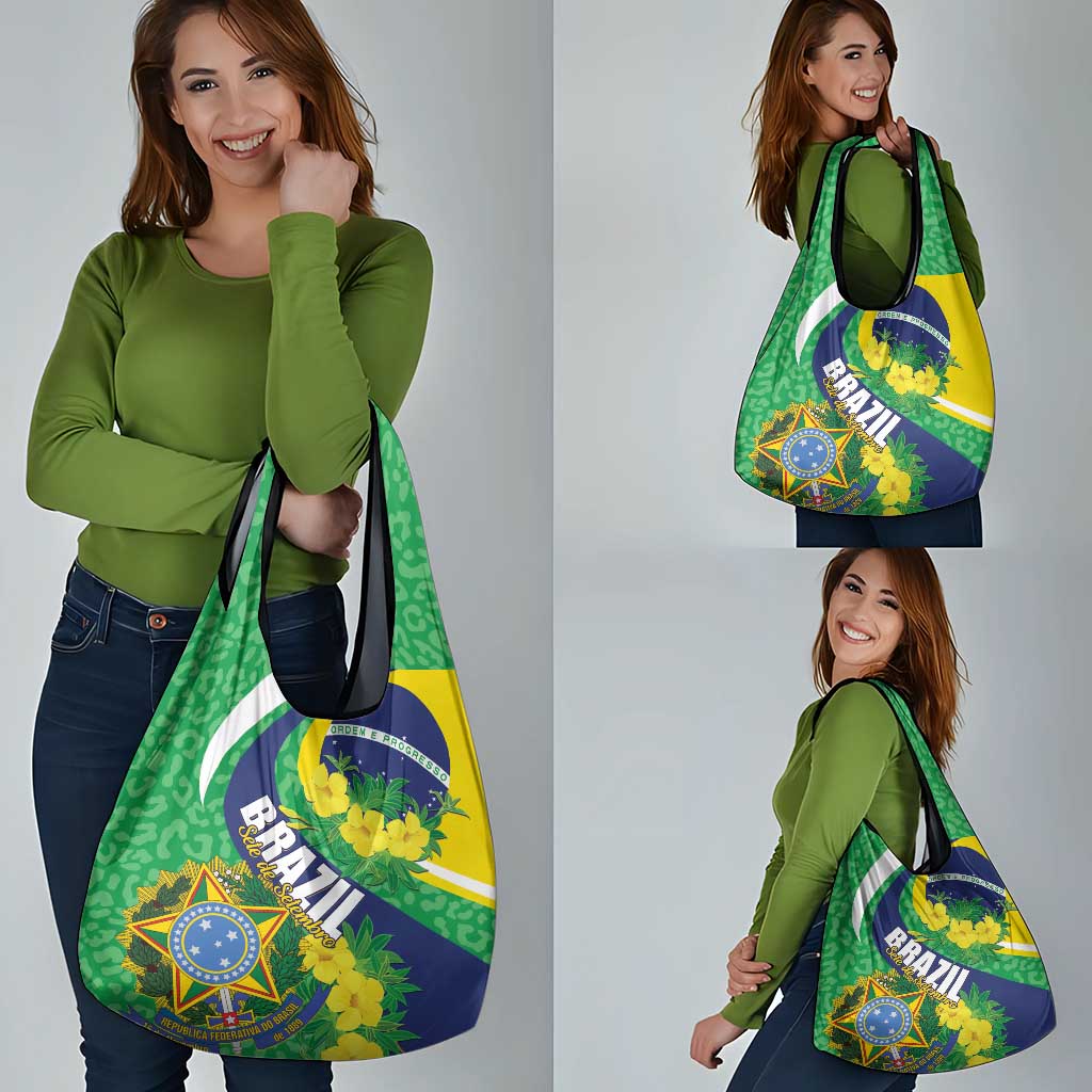 Brazil Sete de Setembro Grocery Bag Flor De Ipê Amarel Leopard Pattern