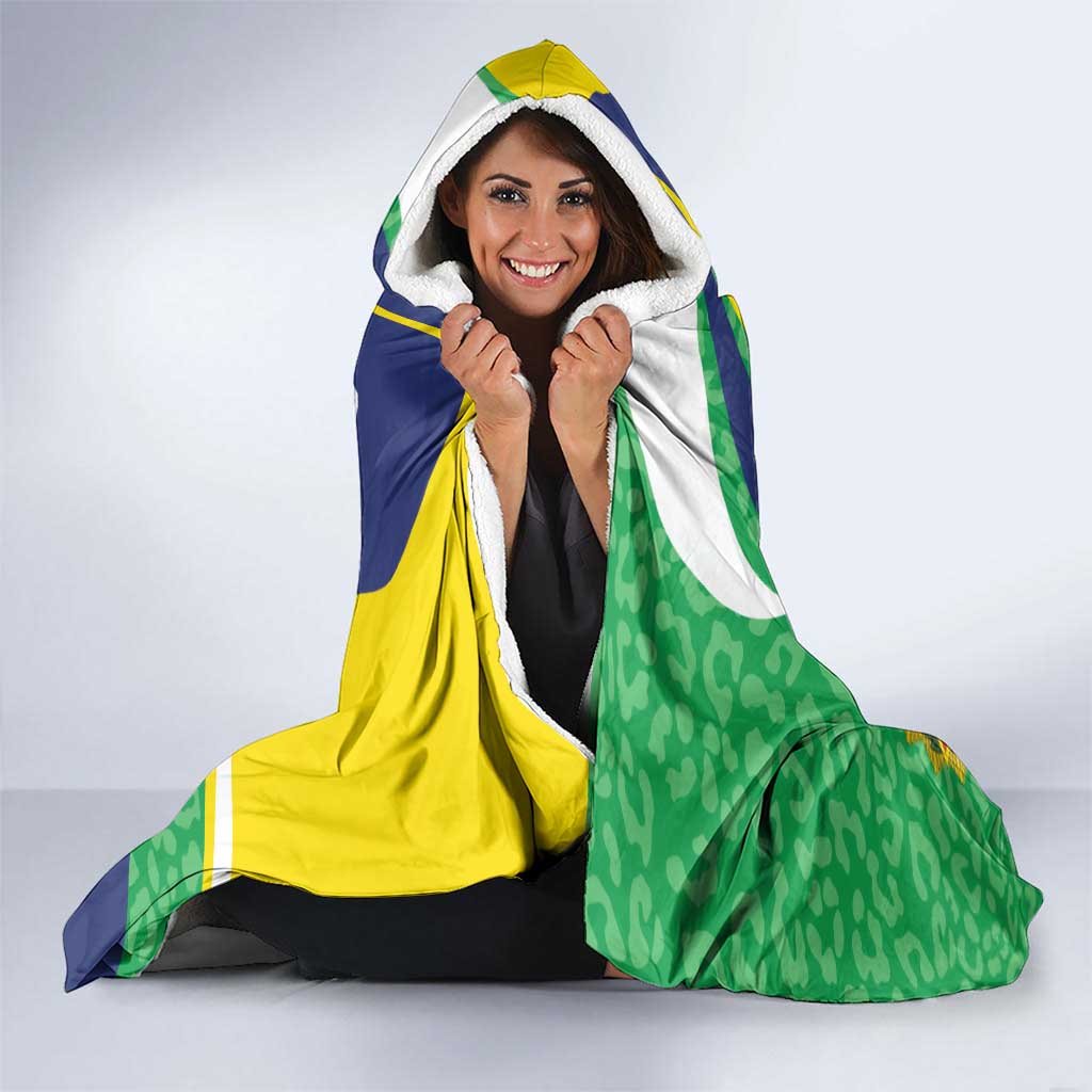 Brazil Sete de Setembro Hooded Blanket Flor De Ipê Amarel Leopard Pattern