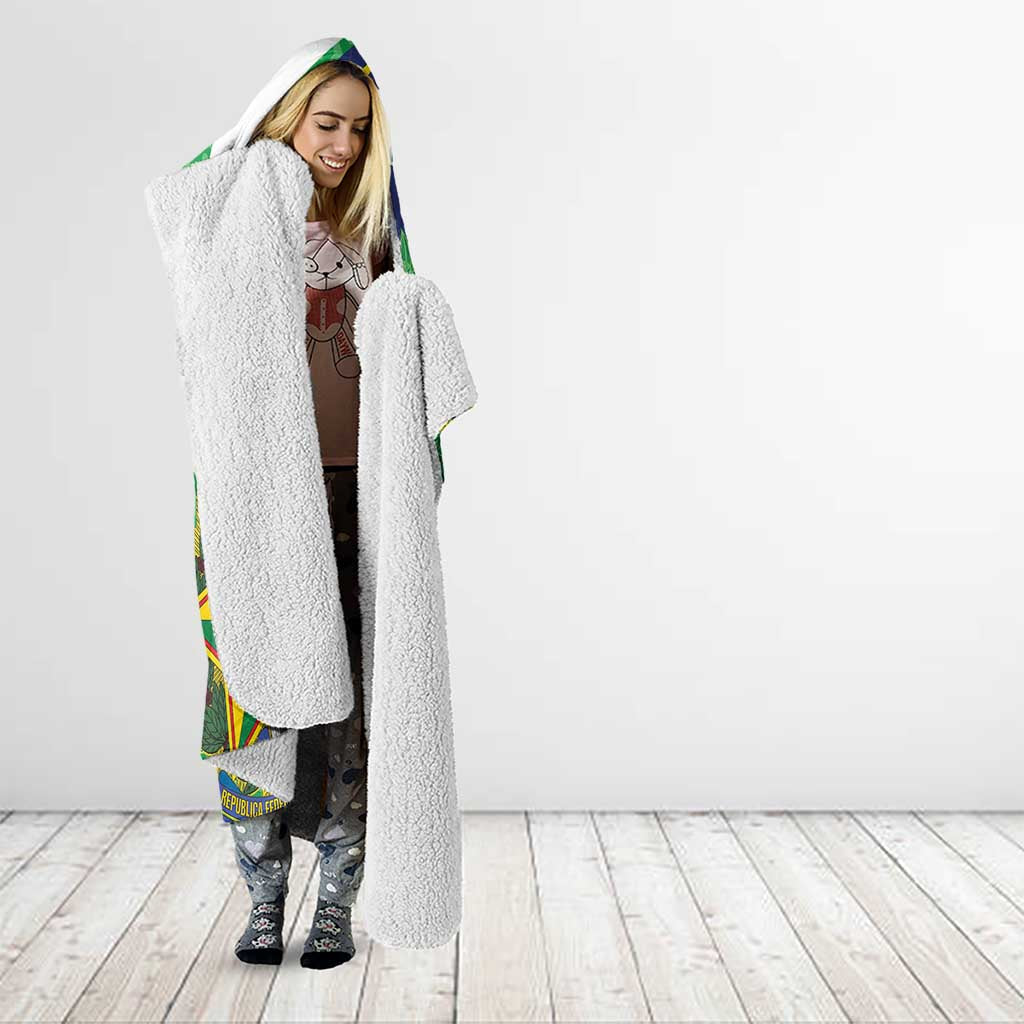 Brazil Sete de Setembro Hooded Blanket Flor De Ipê Amarel Leopard Pattern