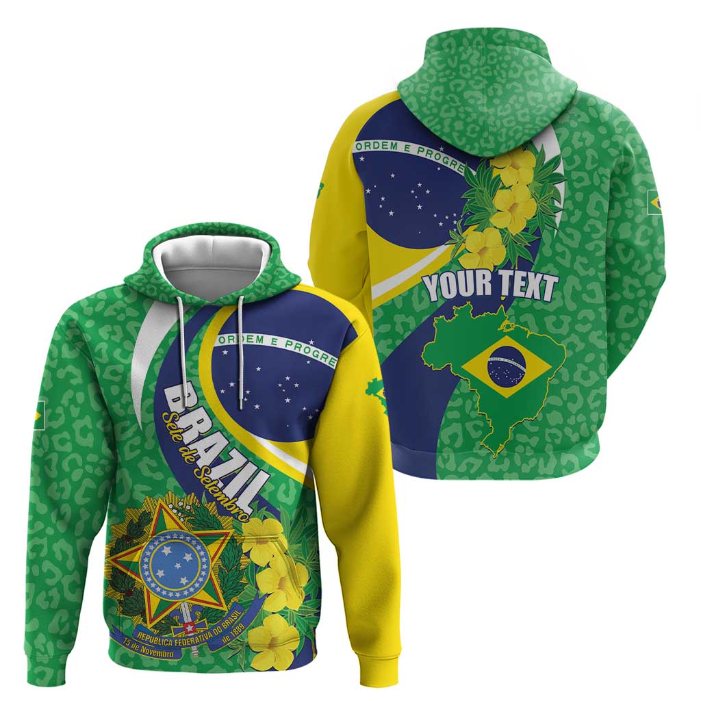 Brazil Sete de Setembro Hoodie Flor De Ip Amarel Leopard Pattern - Wonder Print Shop