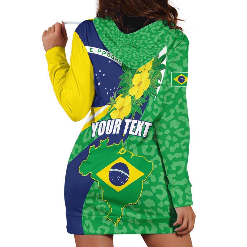 Brazil Sete de Setembro Hoodie Dress Flor De Ip Amarel Leopard Pattern - Wonder Print Shop