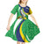 Brazil Sete de Setembro Kid Short Sleeve Dress Flor De Ip Amarel Leopard Pattern - Wonder Print Shop