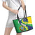 Brazil Sete de Setembro Leather Tote Bag Flor De Ip Amarel Leopard Pattern - Wonder Print Shop