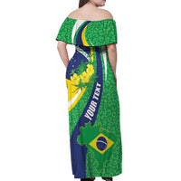 Brazil Sete de Setembro Off Shoulder Maxi Dress Flor De Ip Amarel Leopard Pattern - Wonder Print Shop