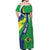 Brazil Sete de Setembro Off Shoulder Maxi Dress Flor De Ip Amarel Leopard Pattern - Wonder Print Shop