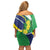 Brazil Sete de Setembro Off Shoulder Short Dress Flor De Ip Amarel Leopard Pattern - Wonder Print Shop