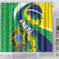 Brazil Sete de Setembro Shower Curtain Flor De Ipê Amarel Leopard Pattern