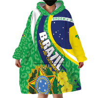 Brazil Sete de Setembro Wearable Blanket Hoodie Flor De Ip Amarel Leopard Pattern - Wonder Print Shop