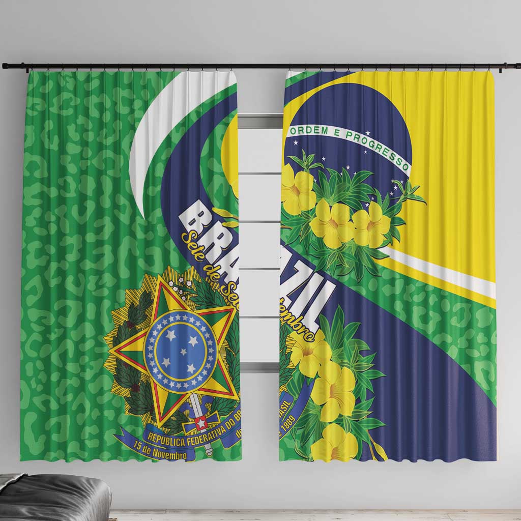 Brazil Sete de Setembro Window Curtain Flor De Ip Amarel Leopard Pattern - Wonder Print Shop
