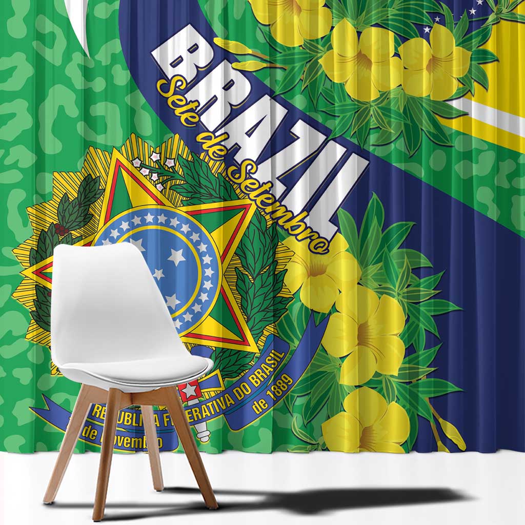 Brazil Sete de Setembro Window Curtain Flor De Ip Amarel Leopard Pattern - Wonder Print Shop