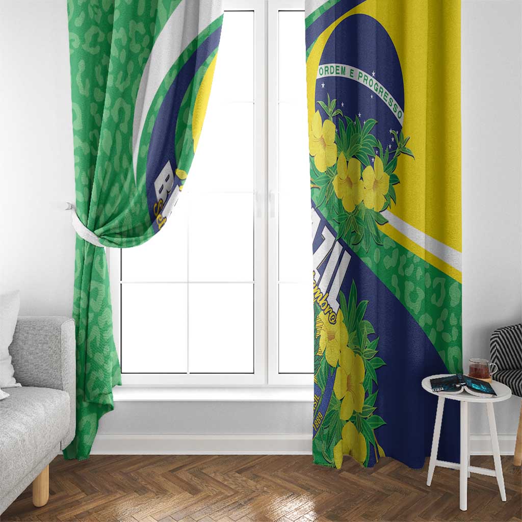 Brazil Sete de Setembro Window Curtain Flor De Ip Amarel Leopard Pattern - Wonder Print Shop