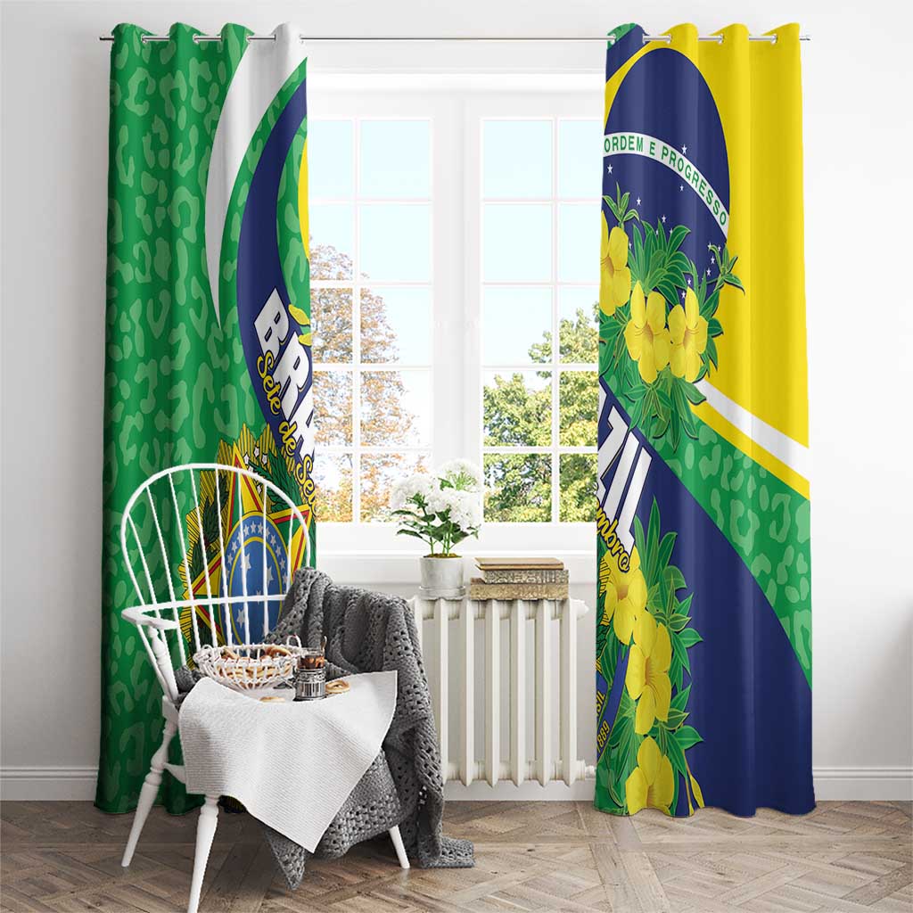 Brazil Sete de Setembro Window Curtain Flor De Ip Amarel Leopard Pattern - Wonder Print Shop
