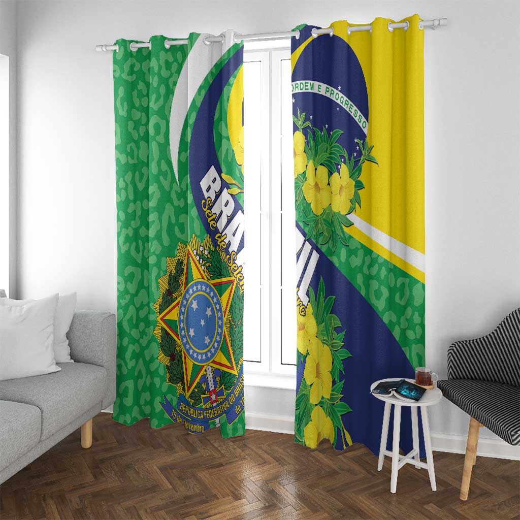 Brazil Sete de Setembro Window Curtain Flor De Ip Amarel Leopard Pattern - Wonder Print Shop