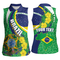 Brazil Sete de Setembro Women Sleeveless Polo Shirt Flor De Ip Amarel Leopard Pattern - Wonder Print Shop