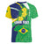 Brazil Sete de Setembro Women V-Neck T-Shirt Flor De Ip Amarel Leopard Pattern - Wonder Print Shop