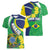 Brazil Sete de Setembro Women V-Neck T-Shirt Flor De Ip Amarel Leopard Pattern - Wonder Print Shop