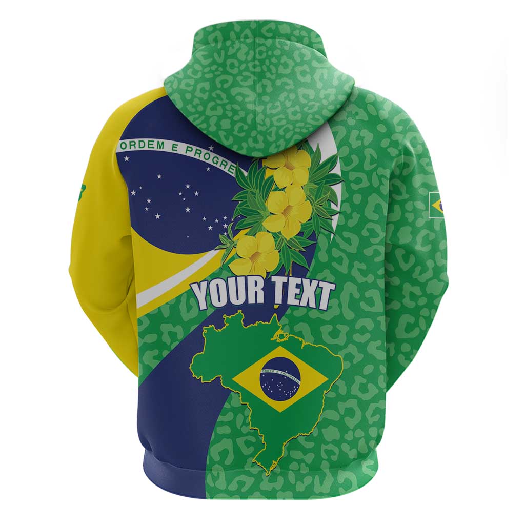 Brazil Sete de Setembro Zip Hoodie Flor De Ip Amarel Leopard Pattern - Wonder Print Shop