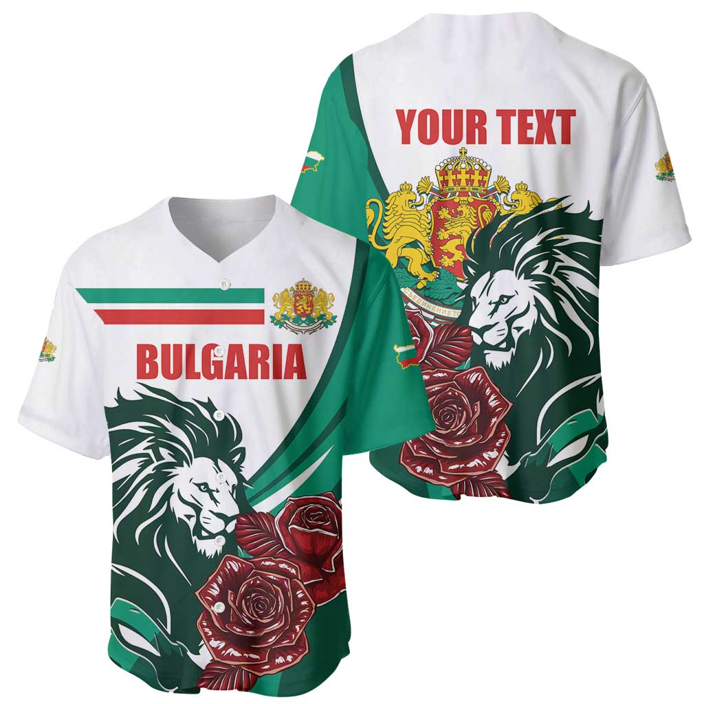 Bulgaria Baseball Jersey Coat of Arms Lion with Roses - Wonder Print Shop