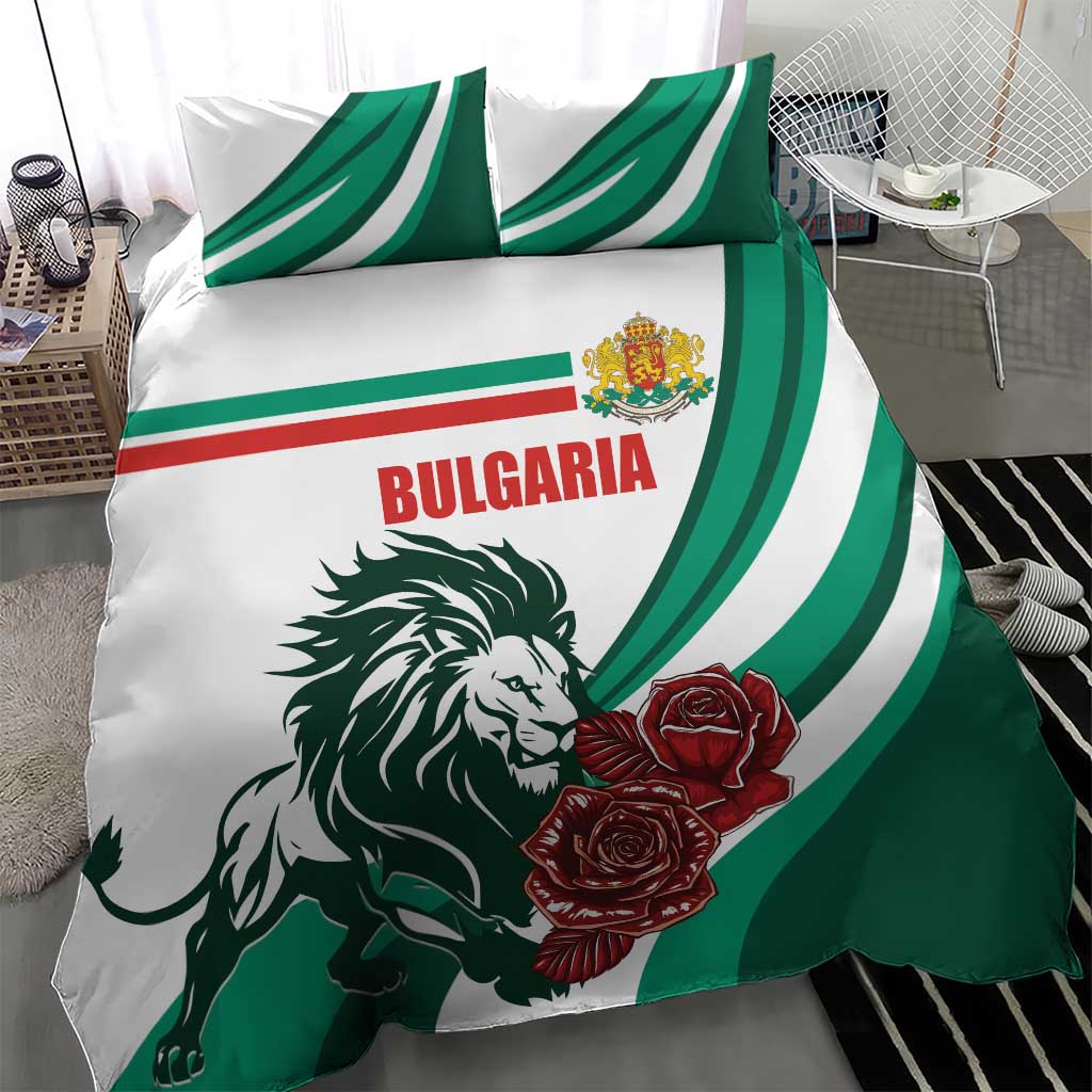 Bulgaria Bedding Set Coat of Arms Lion with Roses - Wonder Print Shop