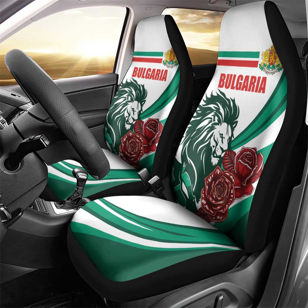 Bulgaria Car Seat Cover Coat of Arms Lion with Roses - Wonder Print Shop