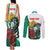 Bulgaria Couples Matching Tank Maxi Dress and Long Sleeve Button Shirt Coat of Arms Lion with Roses - Wonder Print Shop