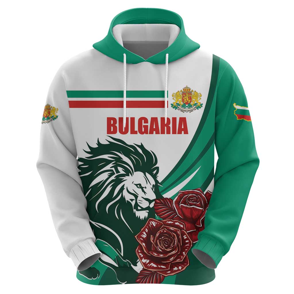 Bulgaria Hoodie Coat of Arms Lion with Roses - Wonder Print Shop
