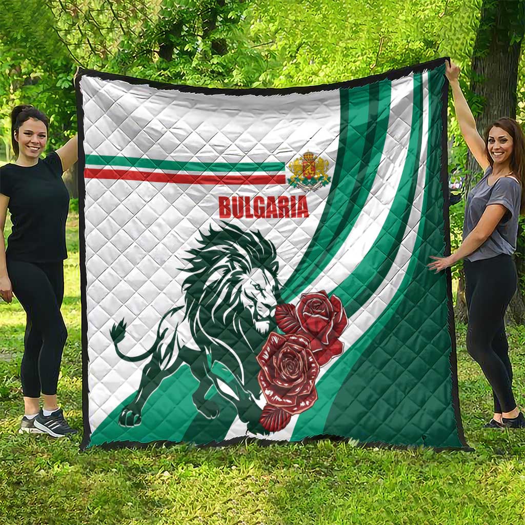 Bulgaria Quilt Coat of Arms Lion with Roses - Wonder Print Shop