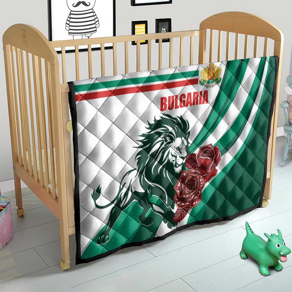 Bulgaria Quilt Coat of Arms Lion with Roses - Wonder Print Shop