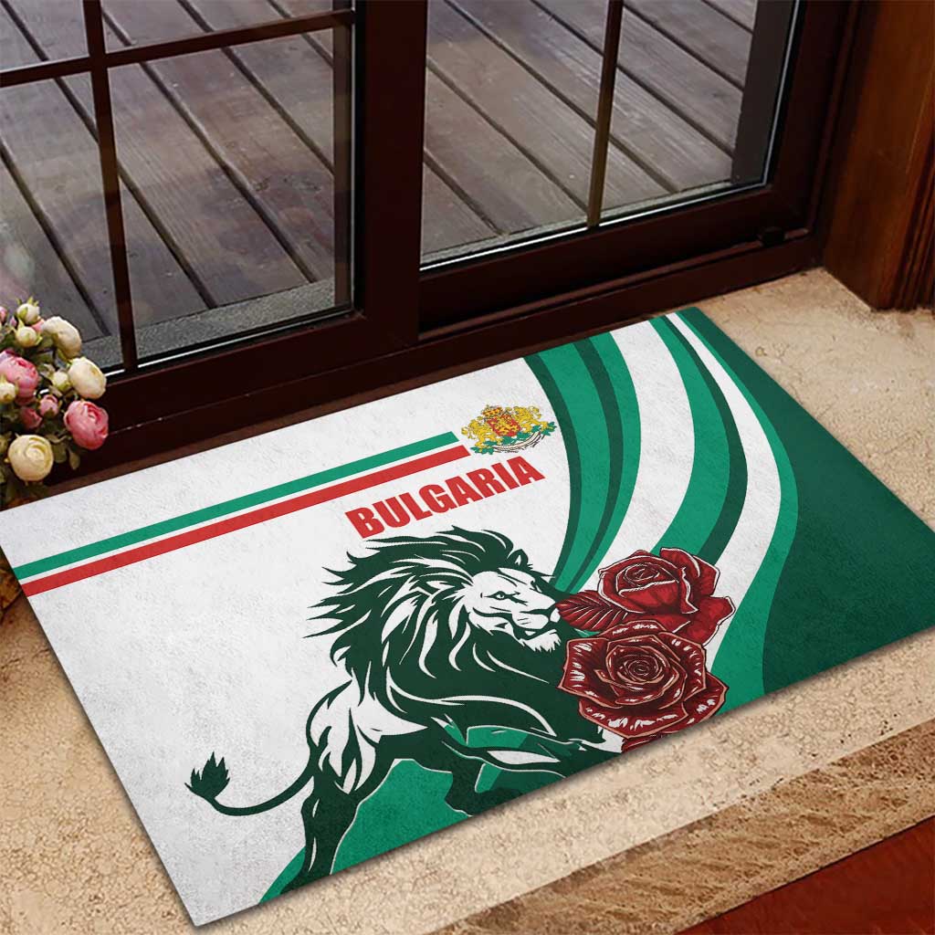 Bulgaria Rubber Doormat Coat of Arms Lion with Roses - Wonder Print Shop