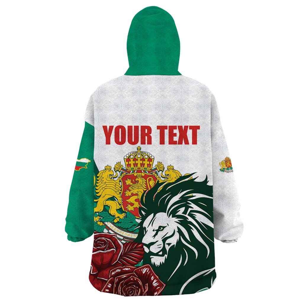 Bulgaria Wearable Blanket Hoodie Coat of Arms Lion with Roses - Wonder Print Shop