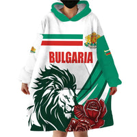 Bulgaria Wearable Blanket Hoodie Coat of Arms Lion with Roses - Wonder Print Shop