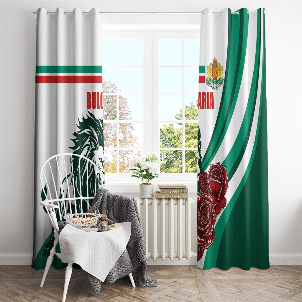 Bulgaria Window Curtain Coat of Arms Lion with Roses - Wonder Print Shop