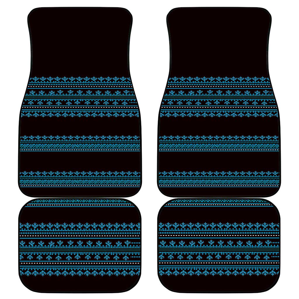Bulgaria Traditional Pattern Blue Car Mats Balkan Culture - Wonder Print Shop