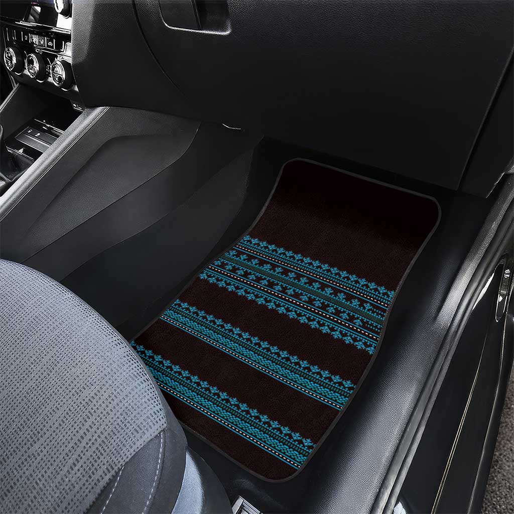 Bulgaria Traditional Pattern Blue Car Mats Balkan Culture - Wonder Print Shop