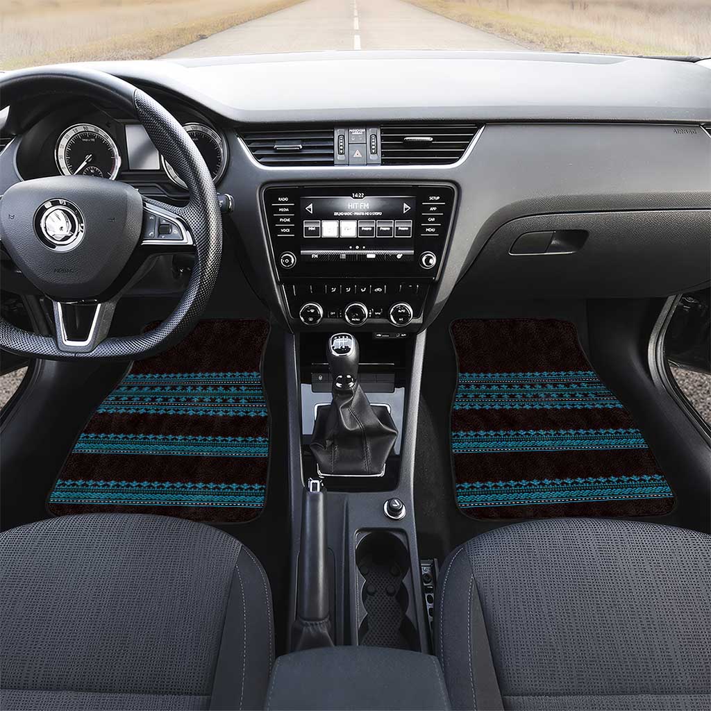 Bulgaria Traditional Pattern Blue Car Mats Balkan Culture - Wonder Print Shop