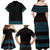 Bulgaria Traditional Pattern Blue Family Matching Off Shoulder Maxi Dress and Hawaiian Shirt Balkan Culture - Wonder Print Shop