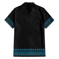 Bulgaria Traditional Pattern Blue Family Matching Puletasi and Hawaiian Shirt Balkan Culture - Wonder Print Shop