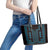 Bulgaria Traditional Pattern Blue Leather Tote Bag Balkan Culture - Wonder Print Shop