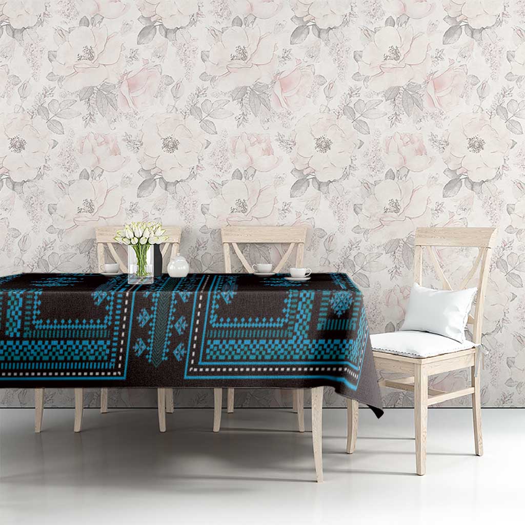 Bulgaria Traditional Pattern Blue Tablecloth Balkan Culture - Wonder Print Shop