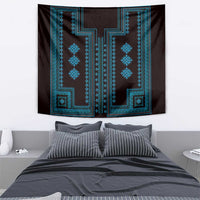 Bulgaria Traditional Pattern Blue Tapestry Balkan Culture - Wonder Print Shop