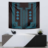 Bulgaria Traditional Pattern Blue Tapestry Balkan Culture - Wonder Print Shop