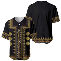 Bulgaria Traditional Pattern Gold Baseball Jersey Balkan Culture - Wonder Print Shop