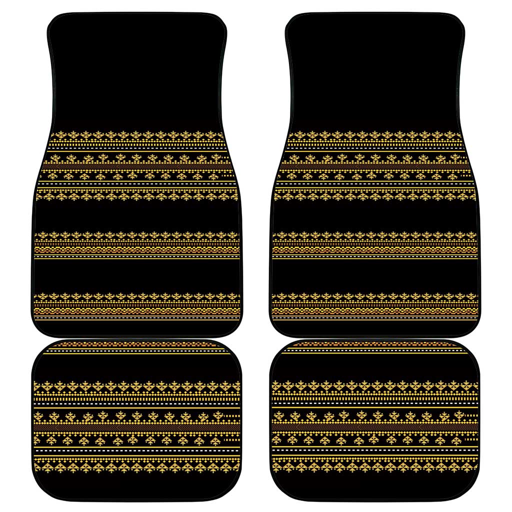 Bulgaria Traditional Pattern Gold Car Mats Balkan Culture - Wonder Print Shop