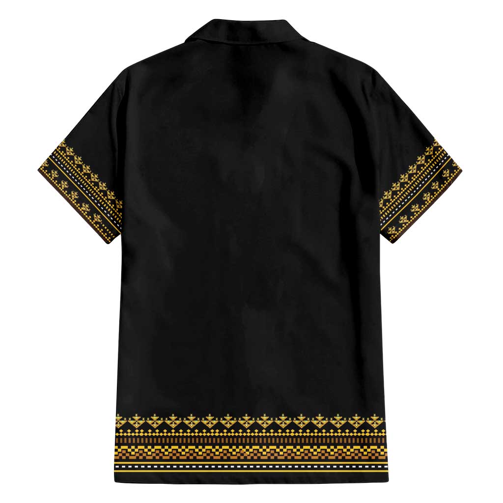 Bulgaria Traditional Pattern Gold Family Matching Summer Maxi Dress and Hawaiian Shirt Balkan Culture - Wonder Print Shop